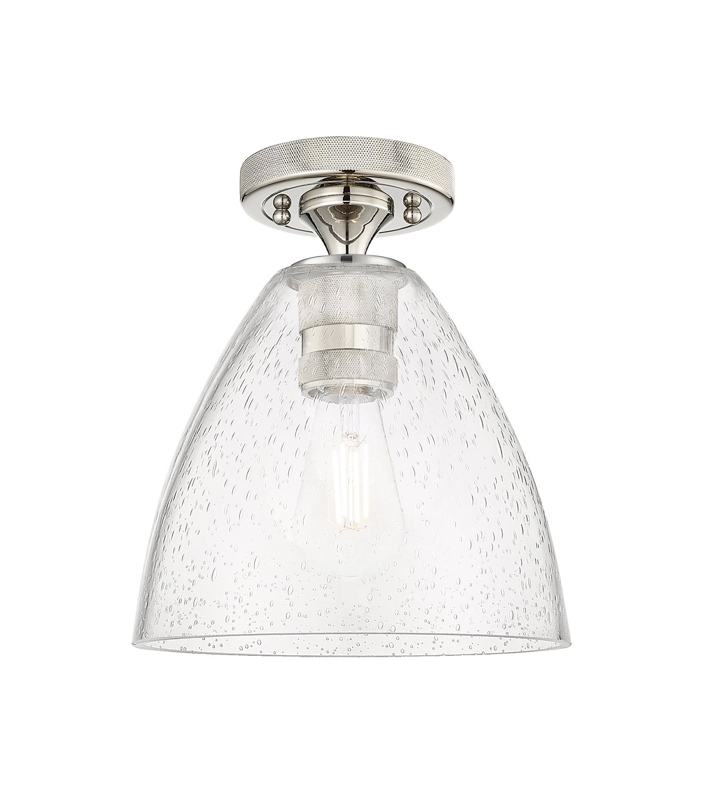 Downtown Flush Mount Satin Nickel Glass