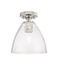 Downtown Flush Mount Satin Nickel Glass
