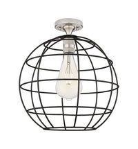 Downtown Flush Mount Satin Nickel Glass