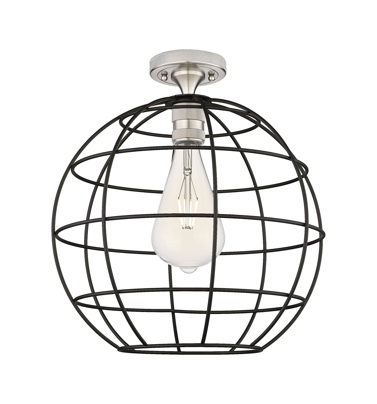 Lake Placid 16-Inch 1-Light Semi-Flush Mount 17.25-Inch High