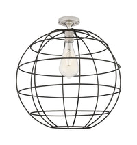 Downtown Flush Mount Satin Nickel Glass