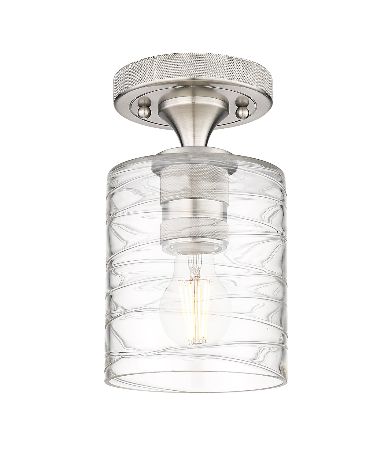 Downtown Flush Mount Satin Nickel Cast Brass