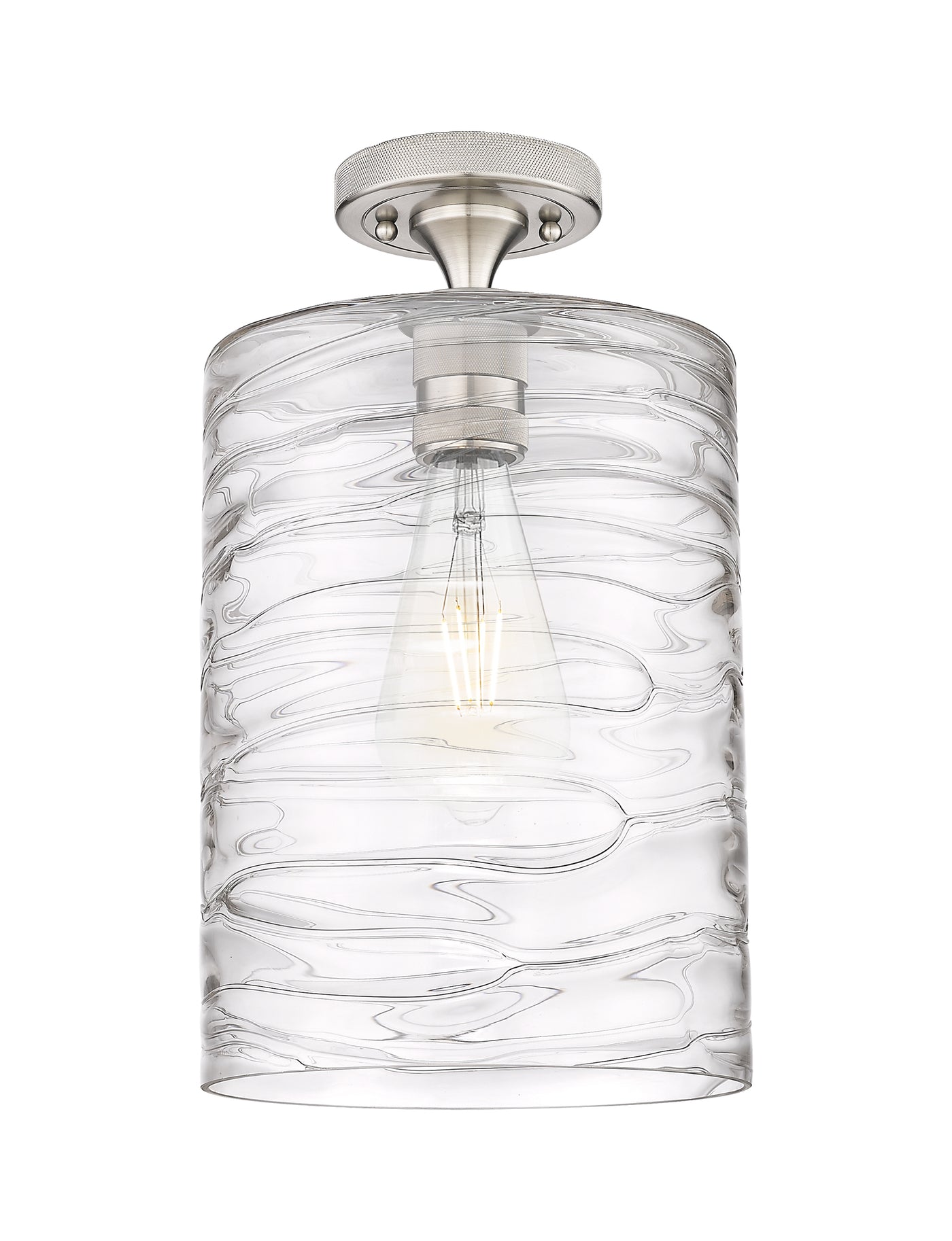 Downtown Flush Mount Satin Nickel Brass
