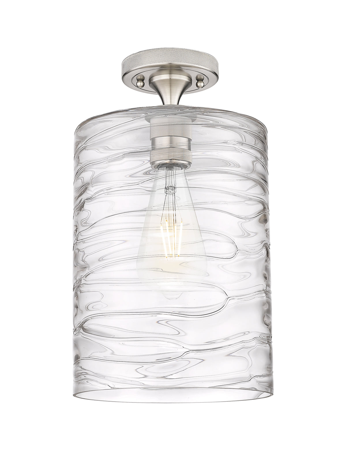 Cobbleskill 9-Inch 1-Light Semi-Flush Mount 14.5-Inch High Dimmable
