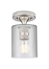 Downtown Flush Mount Satin Nickel Glass