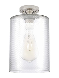 Downtown Flush Mount Satin Nickel Glass