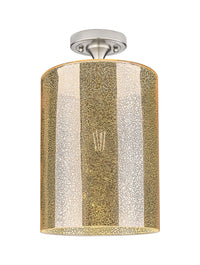 Downtown Flush Mount Satin Nickel Glass