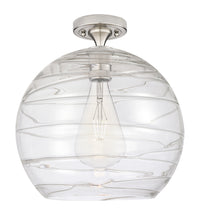 Downtown Flush Mount Satin Nickel Glass