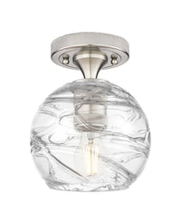 Downtown Flush Mount Satin Nickel Glass
