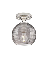 Downtown Flush Mount Satin Nickel Glass