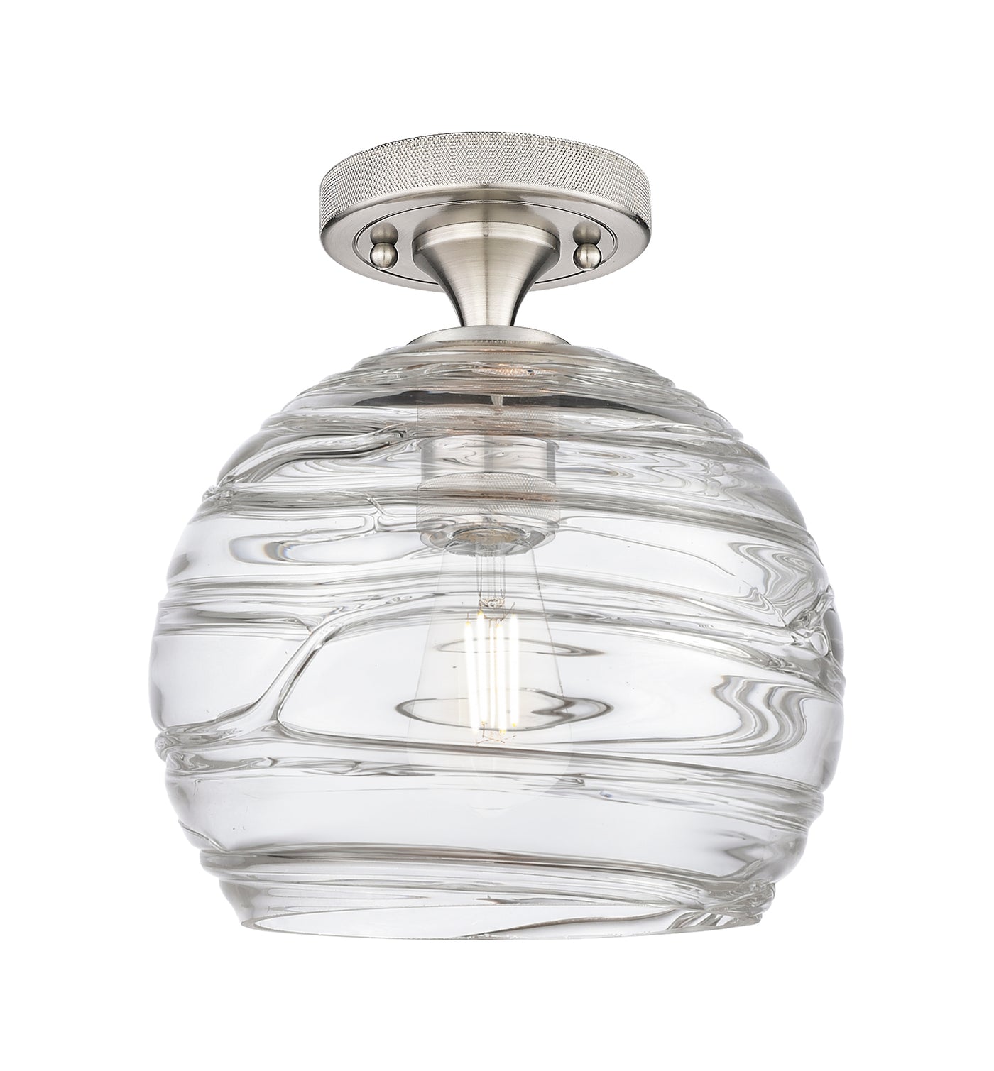 Downtown Flush Mount Satin Nickel Brass