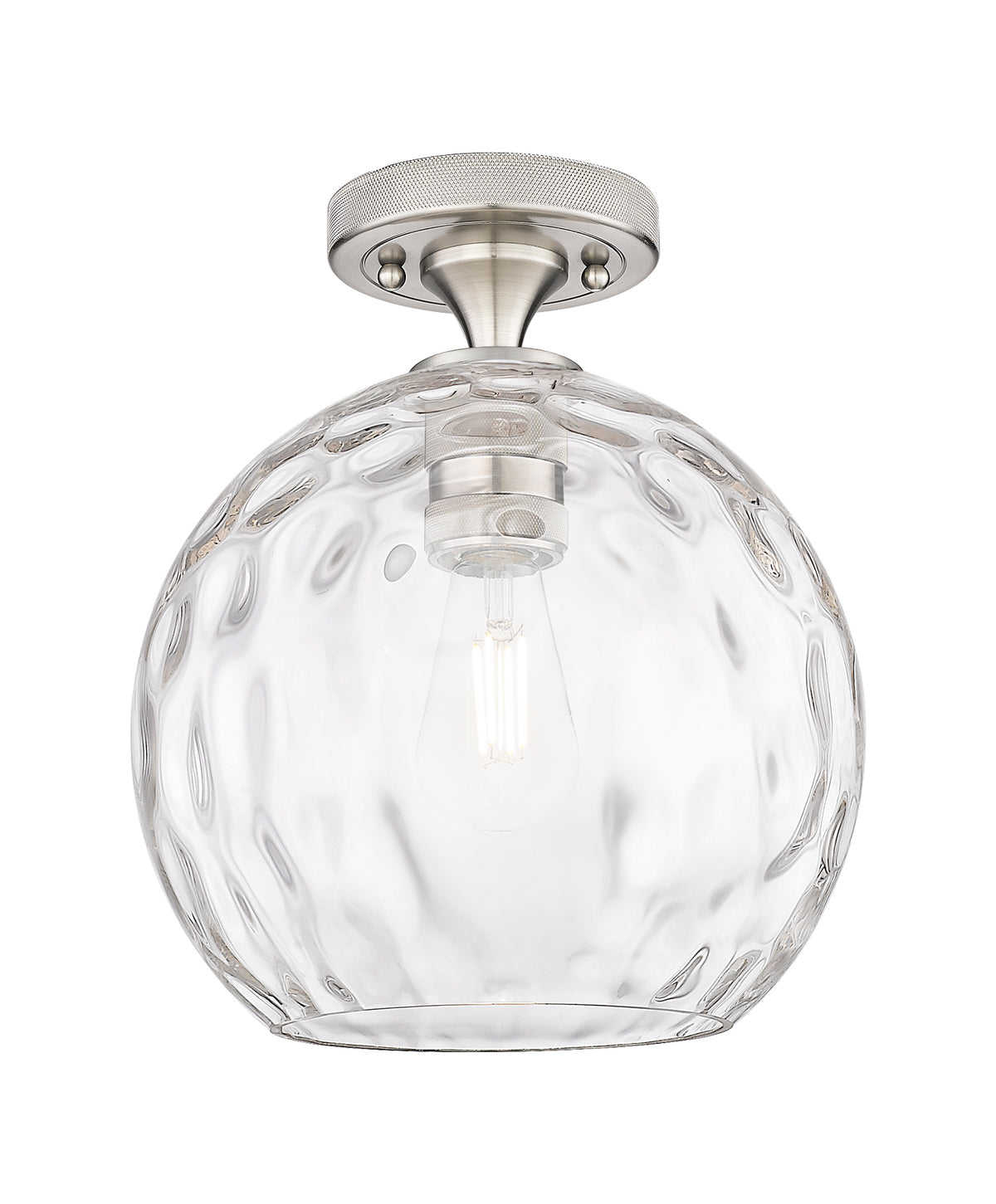 Athens Water Glass 10-Inch 1-Light Semi-Flush Mount 11.25-Inch High