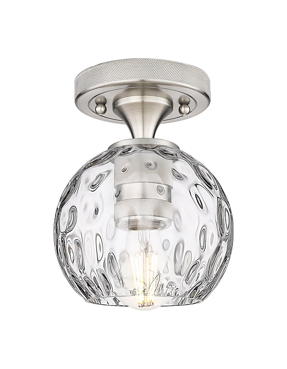 Athens Water Glass 6-Inch 1-Light Semi-Flush Mount 7.5-Inch High