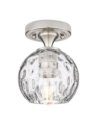 Downtown Flush Mount Satin Nickel Glass