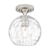 Downtown Flush Mount Satin Nickel Glass