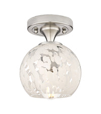 Downtown Flush Mount Satin Nickel Glass