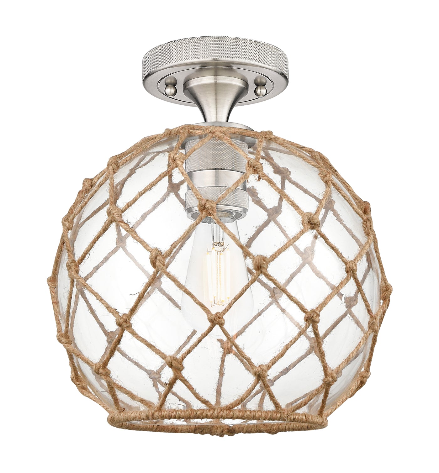 Downtown Flush Mount Satin Nickel Brass