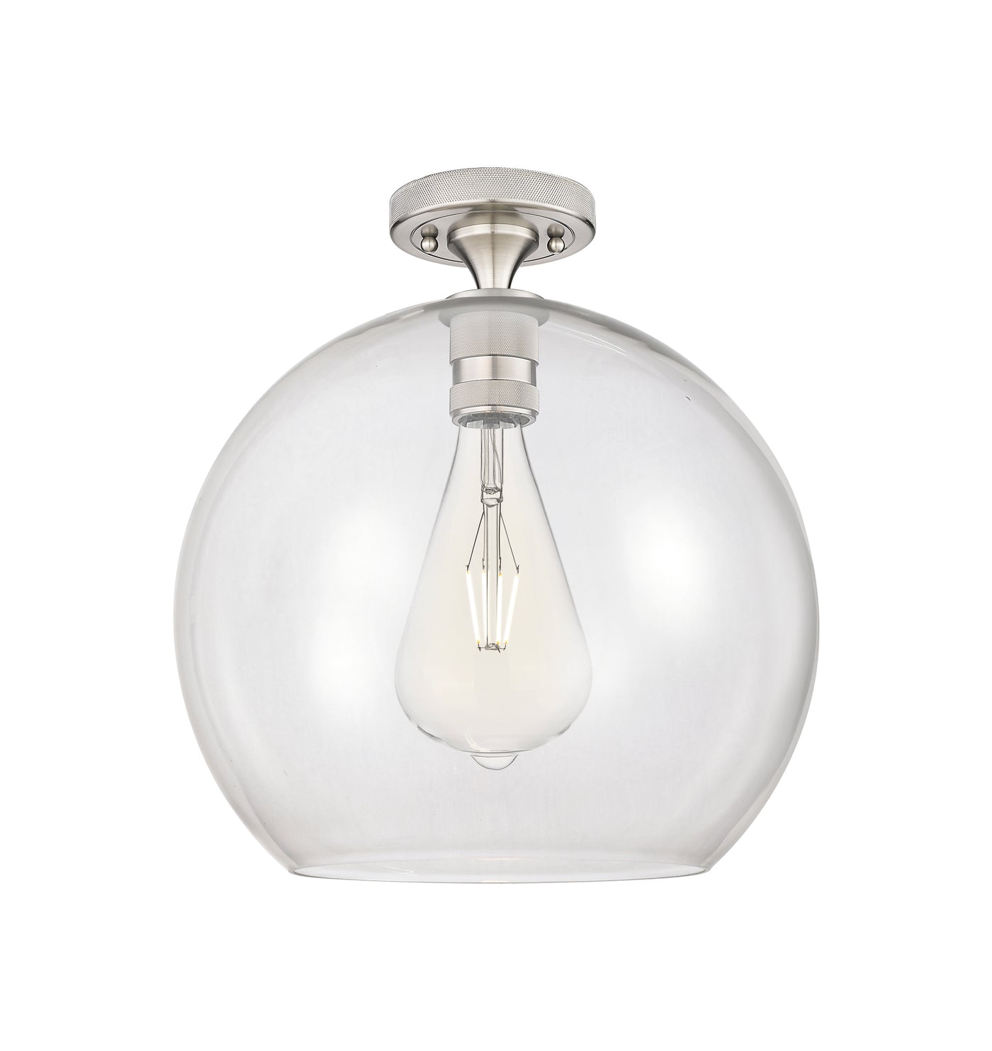 Downtown Flush Mount Satin Nickel Cast Brass