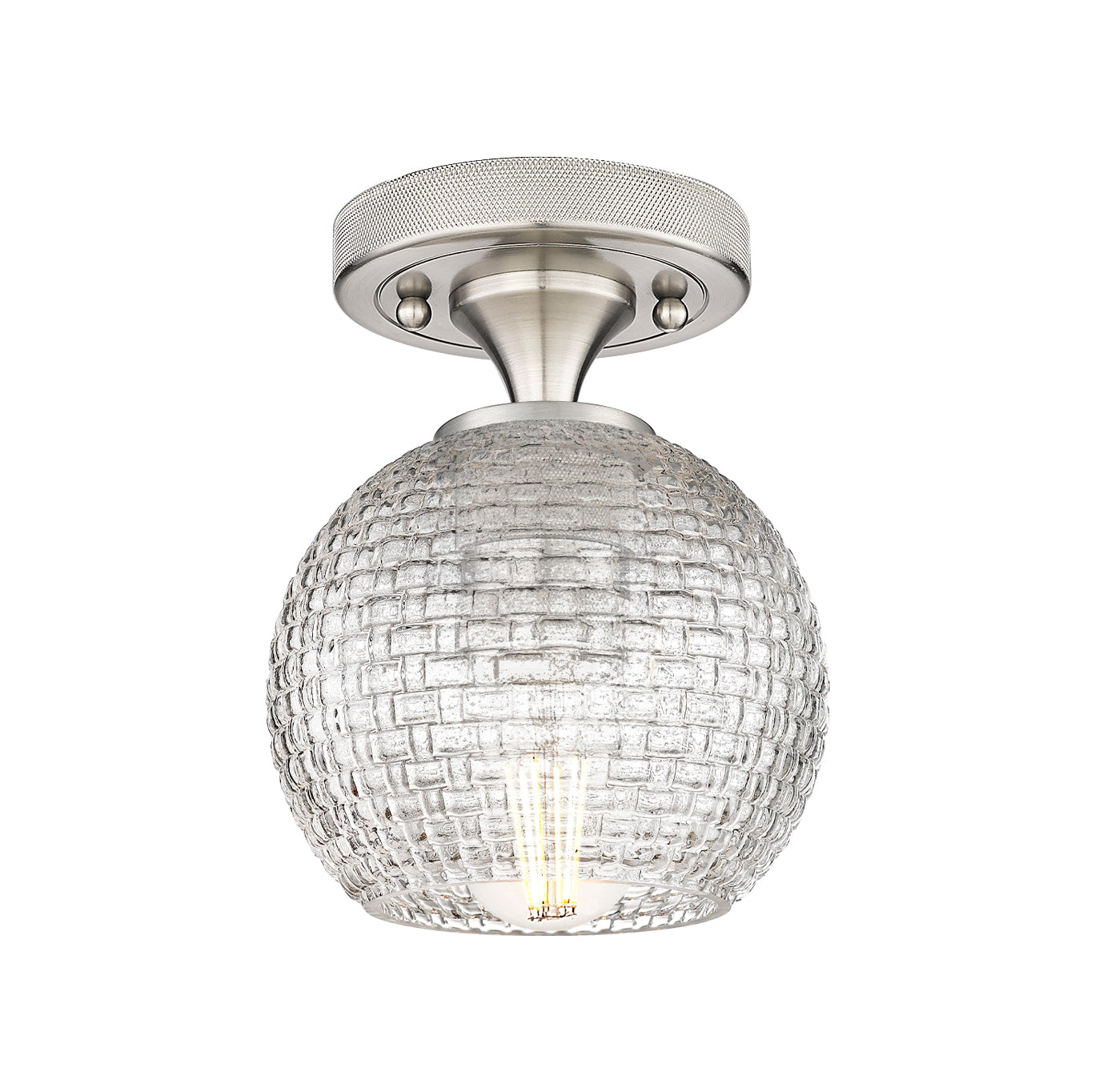 Downtown Flush Mount Satin Nickel Cast Brass