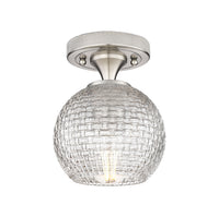Downtown Flush Mount Satin Nickel Cast Brass