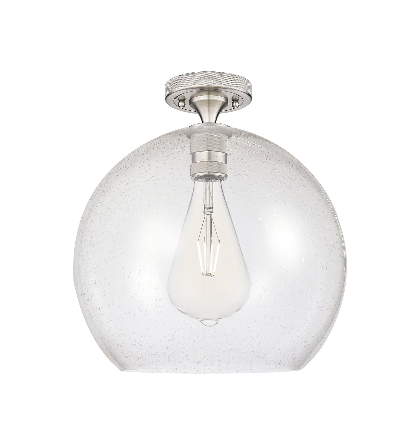 Downtown Flush Mount Satin Nickel Cast Brass
