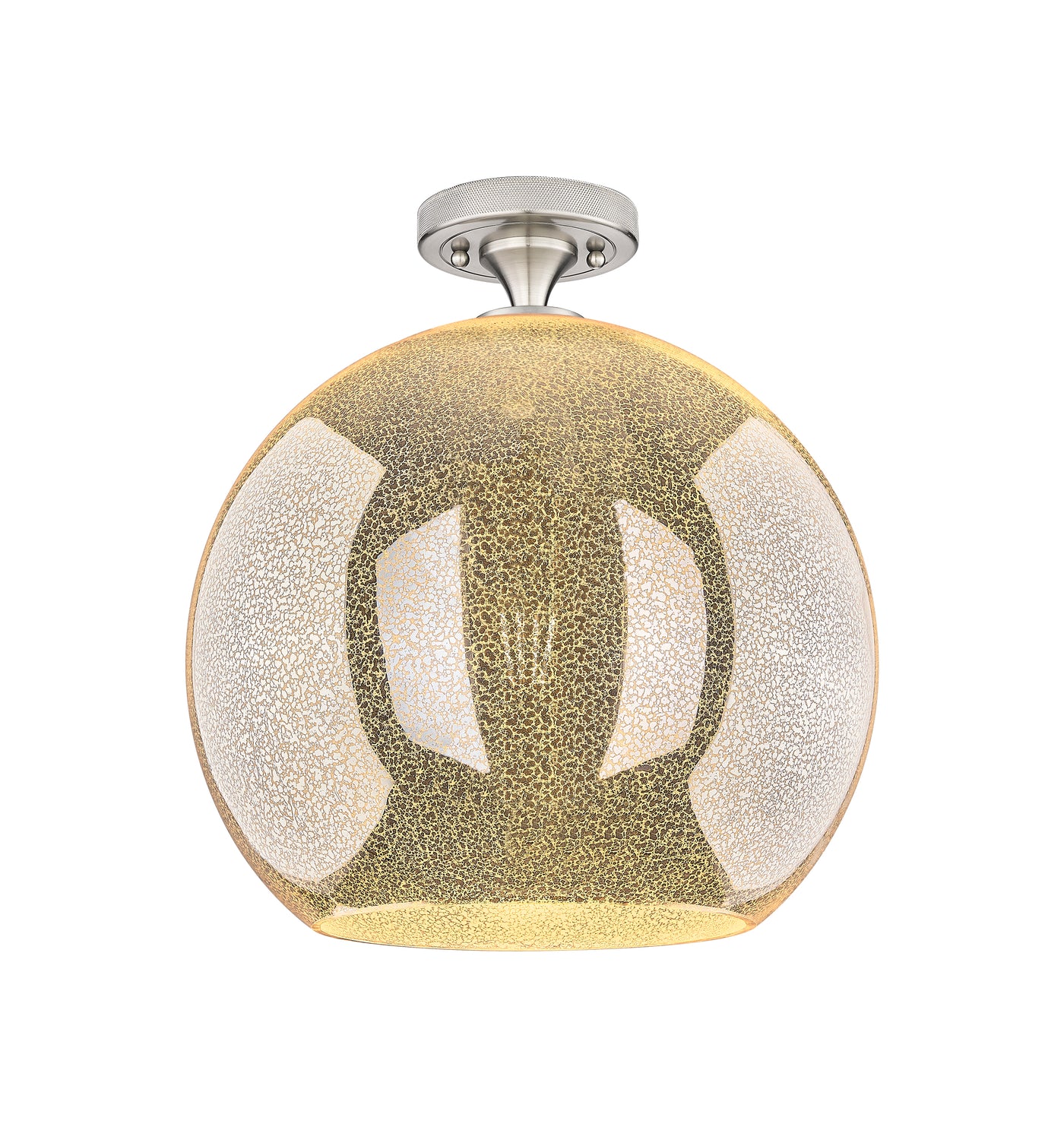Downtown Flush Mount Satin Nickel Cast Brass