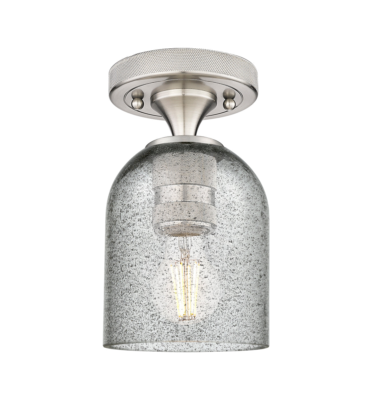 Downtown Flush Mount Satin Nickel Brass