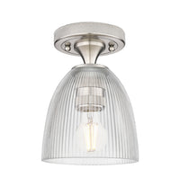 Downtown Flush Mount Satin Nickel Glass