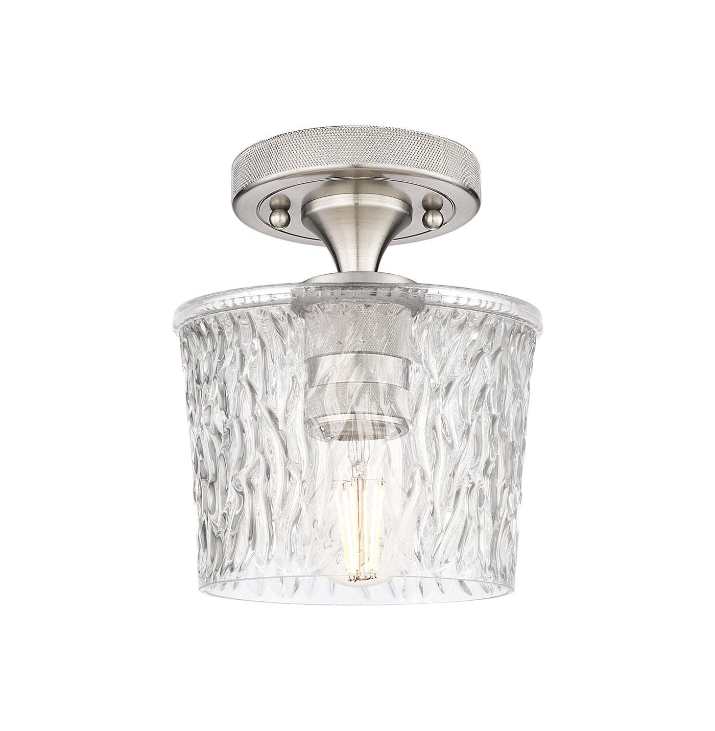 Downtown Flush Mount Satin Nickel Brass