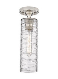 Downtown Flush Mount Satin Nickel Glass