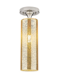 Downtown Flush Mount Satin Nickel Glass