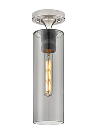 Downtown Flush Mount Satin Nickel Glass