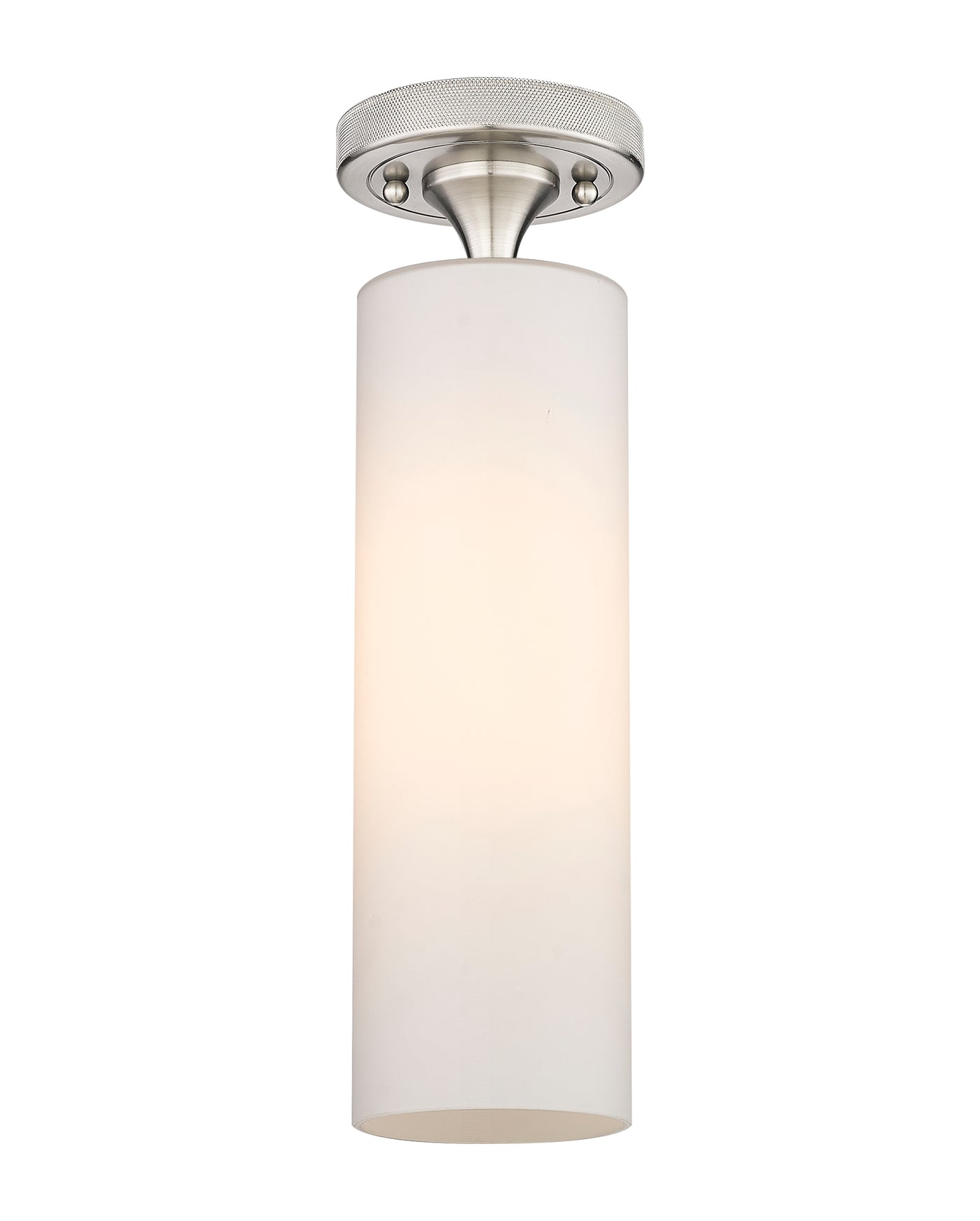 Downtown Flush Mount Satin Nickel Glass