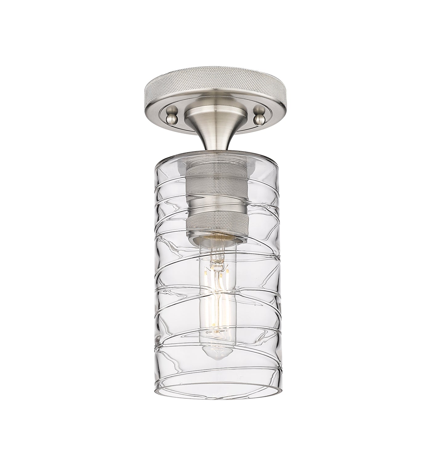 Downtown Flush Mount Satin Nickel Finish