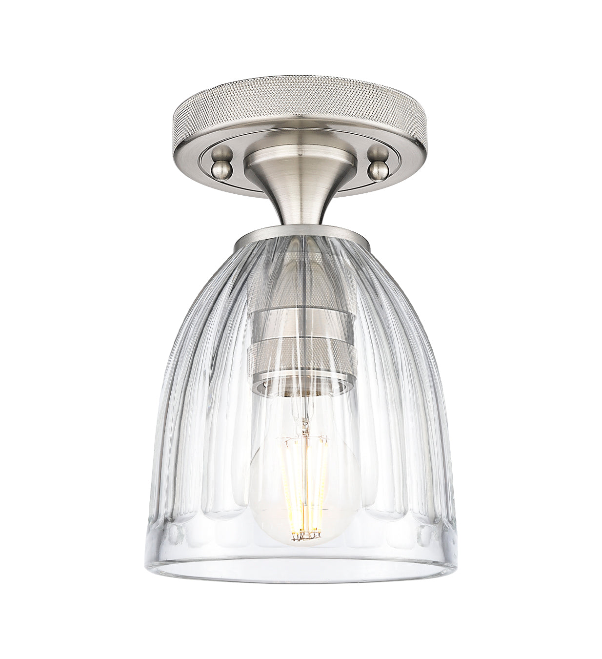 Downtown Flush Mount Satin Nickel Brass