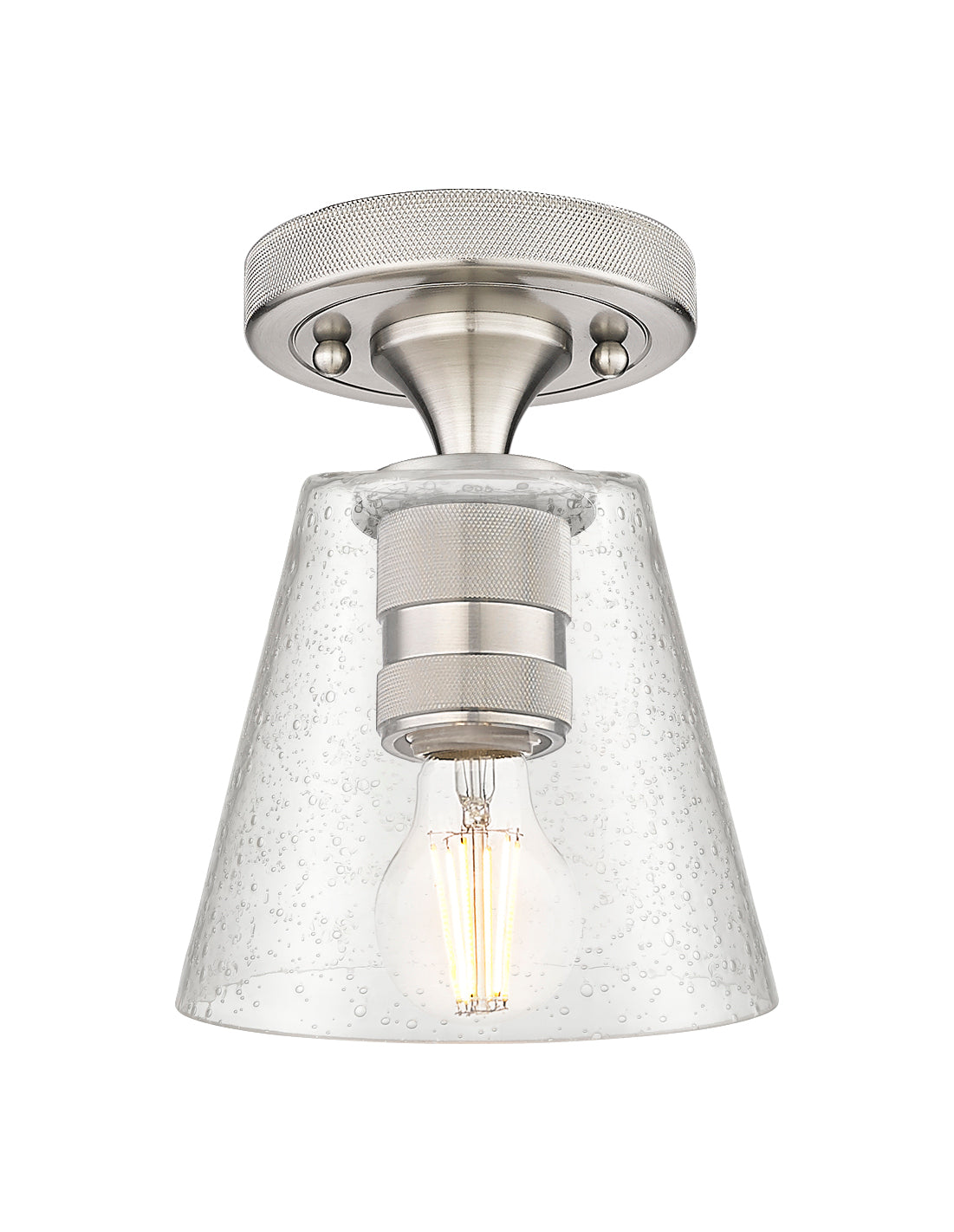 Downtown Flush Mount Satin Nickel Cast Brass