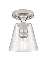 Downtown Flush Mount Satin Nickel Cast Brass