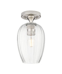Downtown Flush Mount Satin Nickel Glass