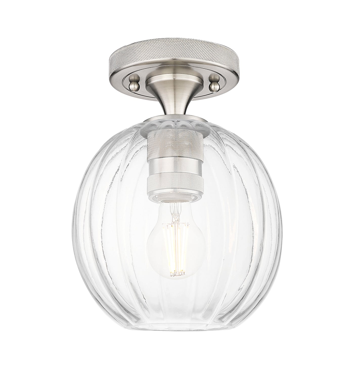 Downtown Flush Mount Satin Nickel Brass