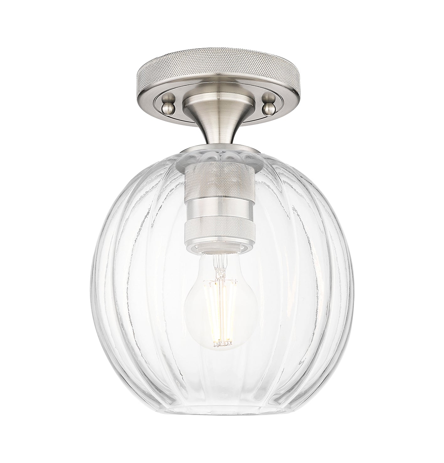 Downtown Flush Mount Satin Nickel Brass