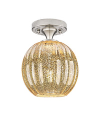 Downtown Flush Mount Satin Nickel Brass