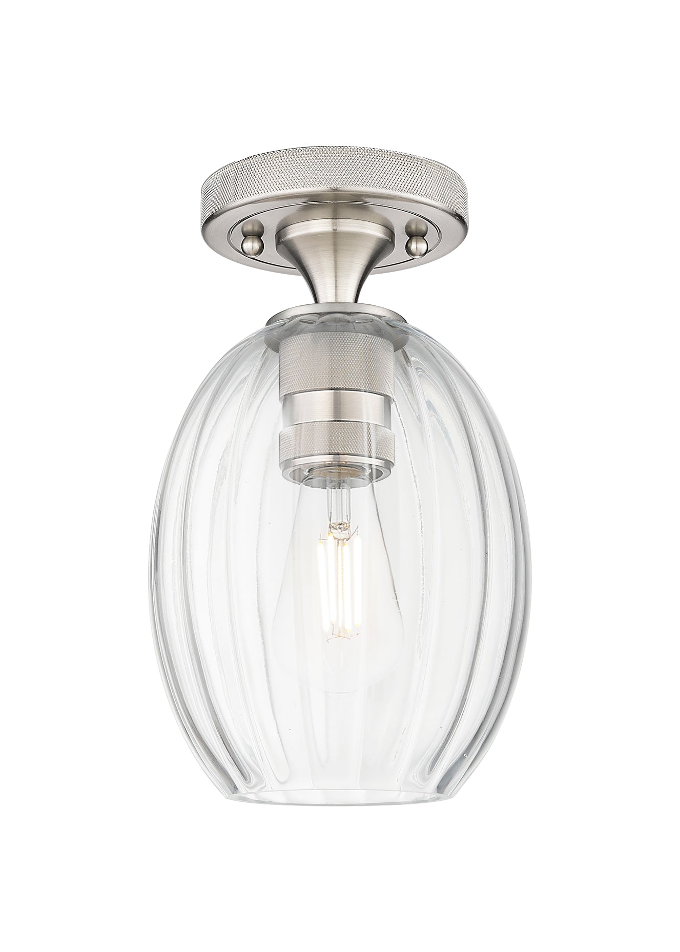 Downtown Flush Mount Satin Nickel Cast Brass