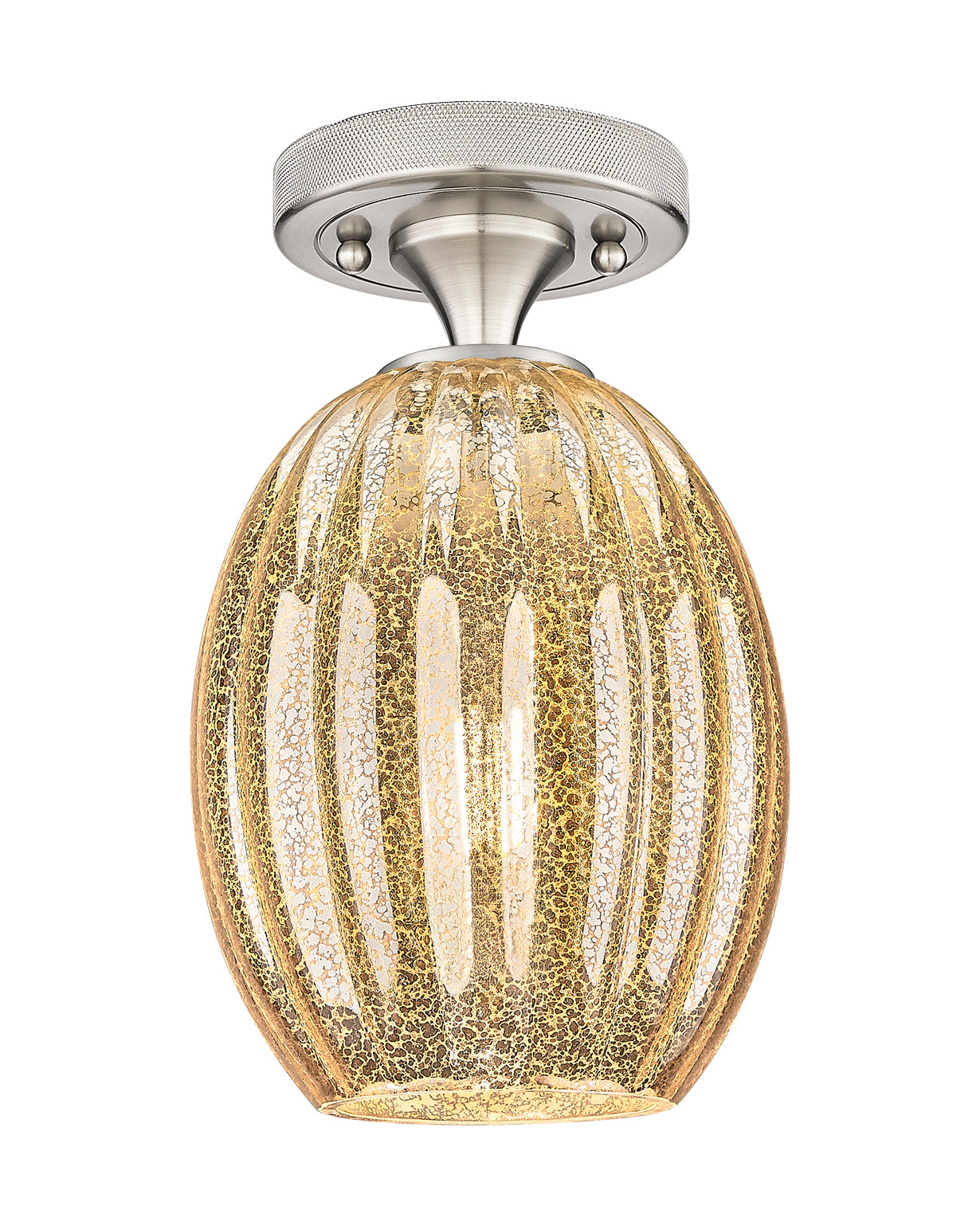 Downtown Flush Mount Satin Nickel Cast Brass