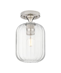 Downtown Flush Mount Satin Nickel Cast Brass