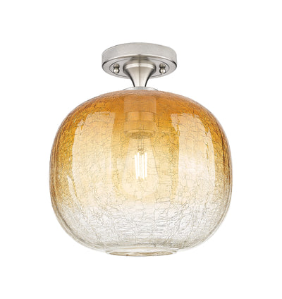 Downtown Flush Mount Satin Nickel Glass