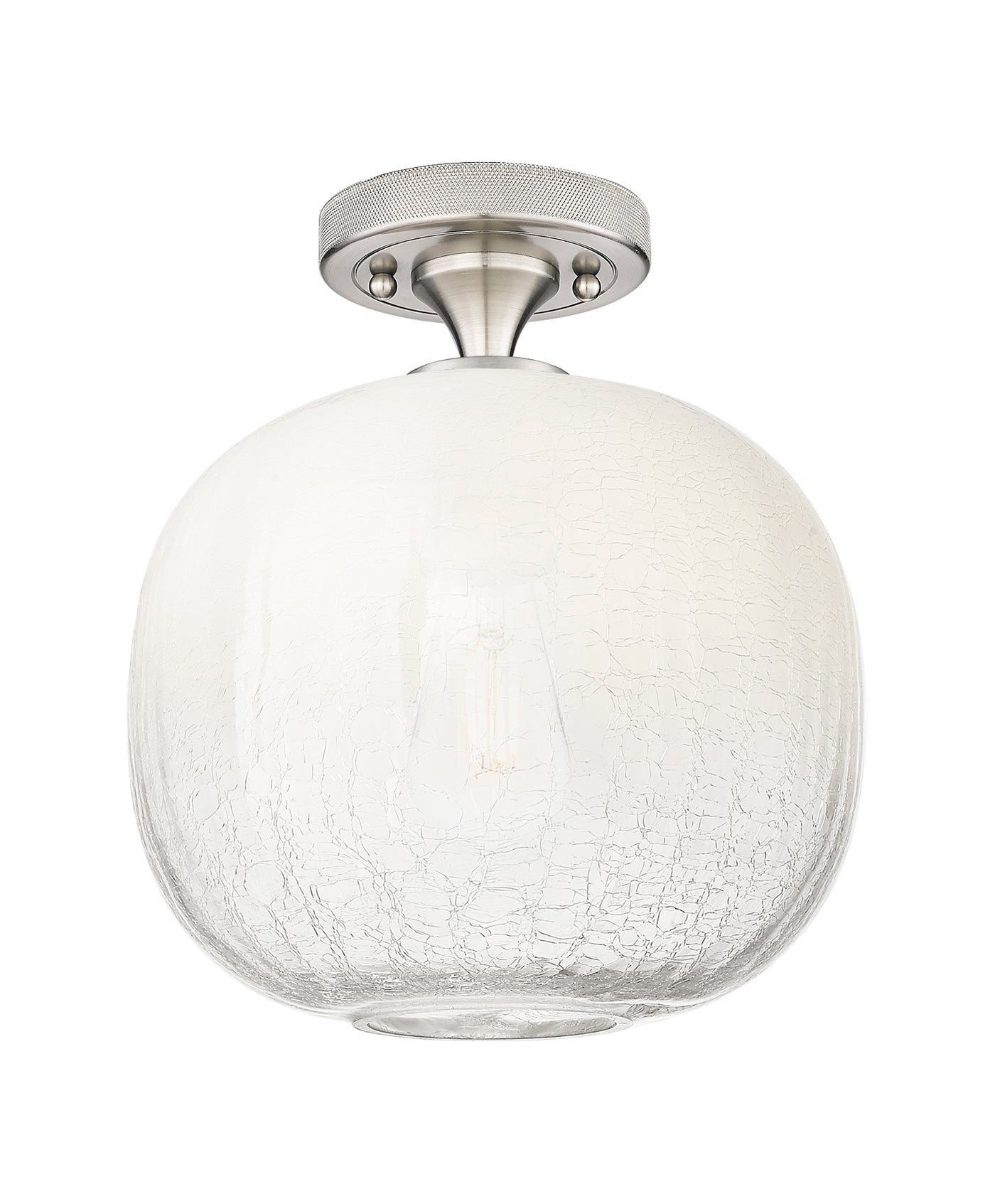 Downtown Flush Mount Satin Nickel Glass