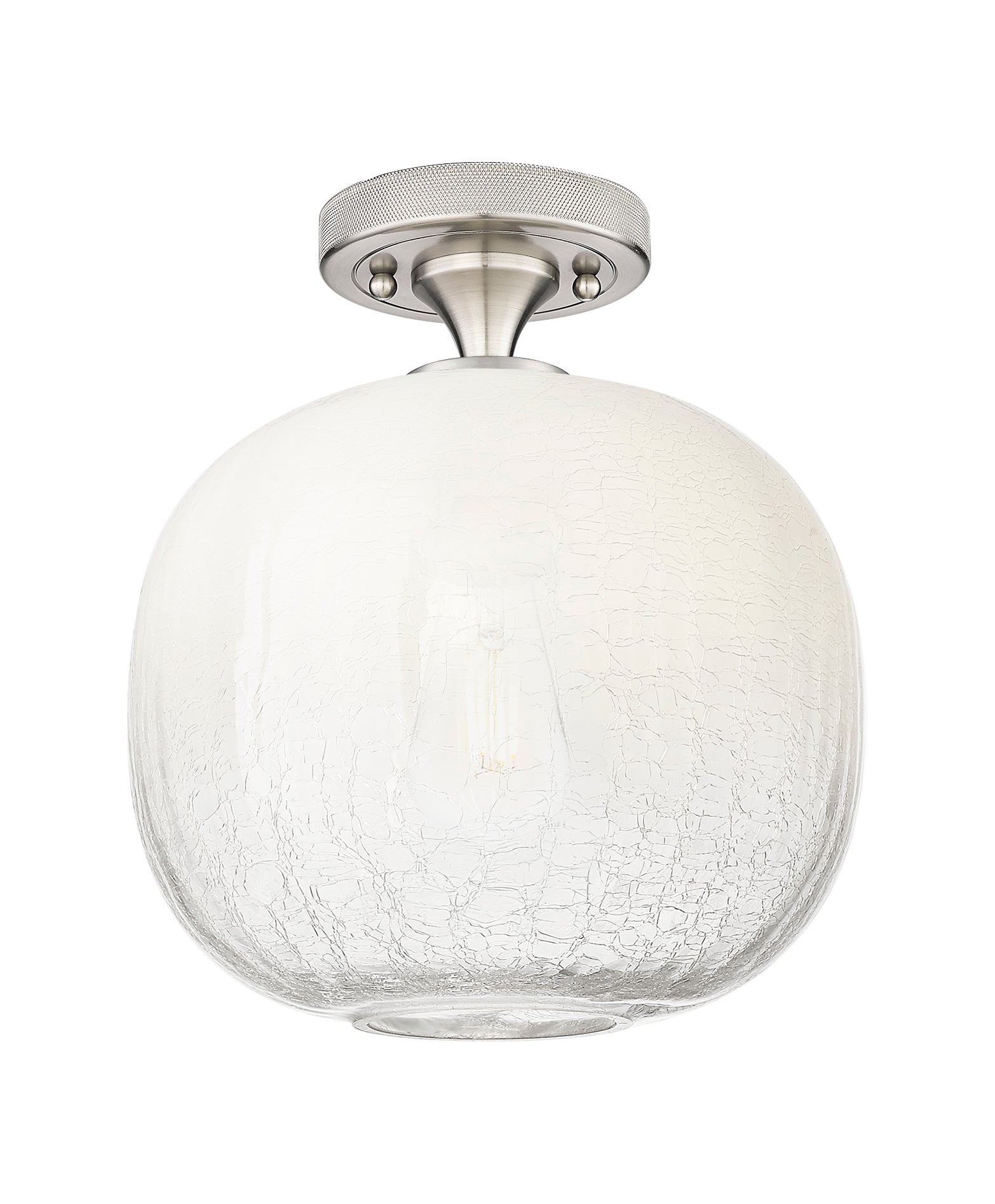 Downtown Flush Mount Satin Nickel Glass