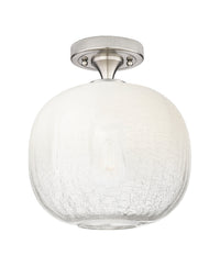 Downtown Flush Mount Satin Nickel Glass