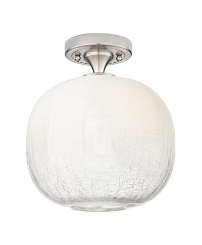 Downtown Flush Mount Satin Nickel Glass