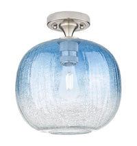 Downtown Flush Mount Satin Nickel Glass